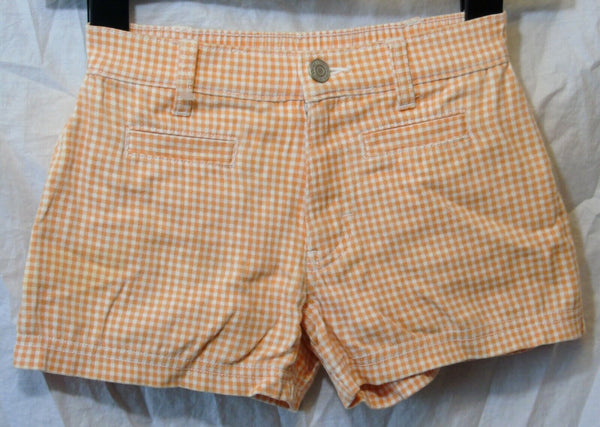 Orange Gingham Check Shortie Shorts Age 6 Years M&S