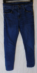 Blue Whiskered Denim Jeans Age 12-13 Years F&F