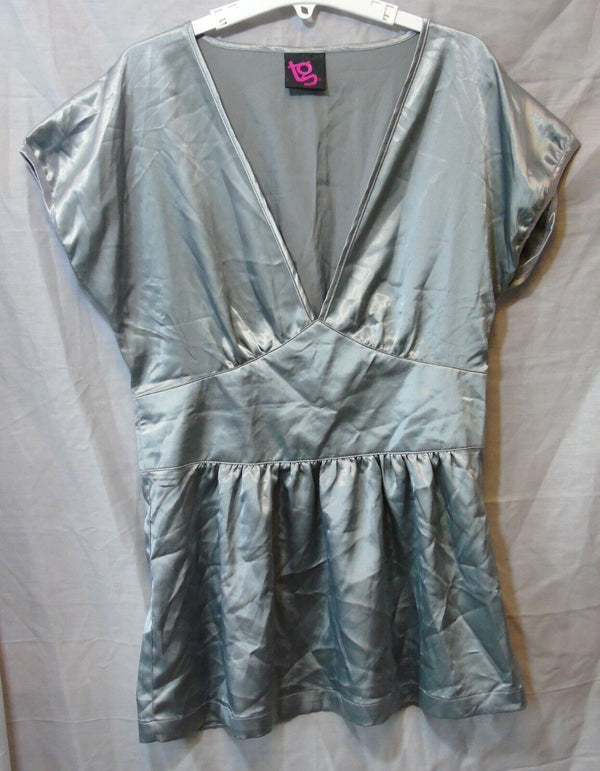 Silver Sheen Satin Feel Top Age 14-15 Years Tg