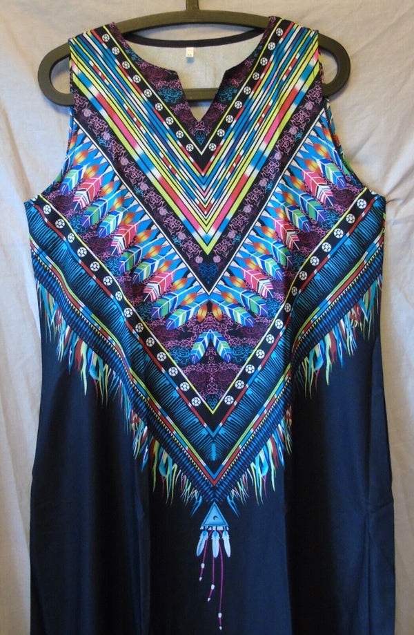 Black Dreamcatcher Summer Maxi Dress Size 16 XL Shein