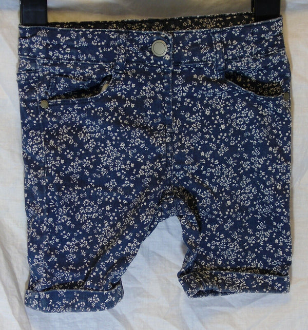 Blue Floral Stretch Denim Shorts Age 4-5 Years Matalan