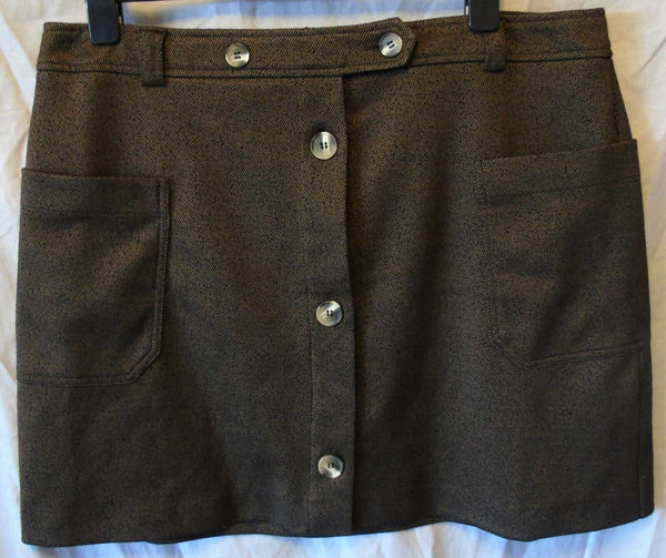 Brown Black Fleck Smart Work Skirt Size 20 TU