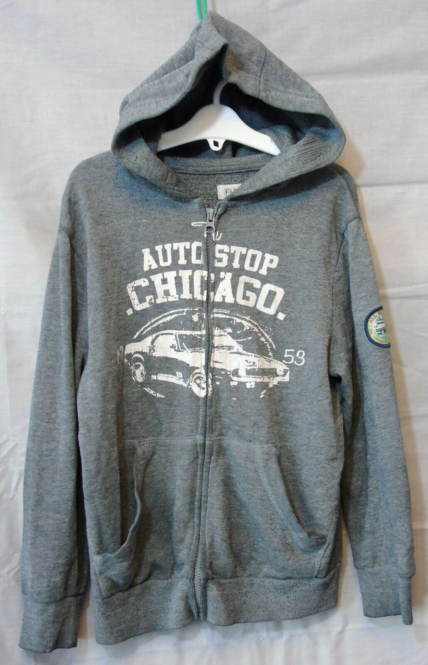 Grey Vintage Car Hooded Jacket Zipped Hoodie Age 8-9 Years F&F