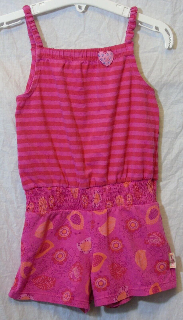 Pink Stripe Floral Strappy Playsuit Age 4 Years Naartjie