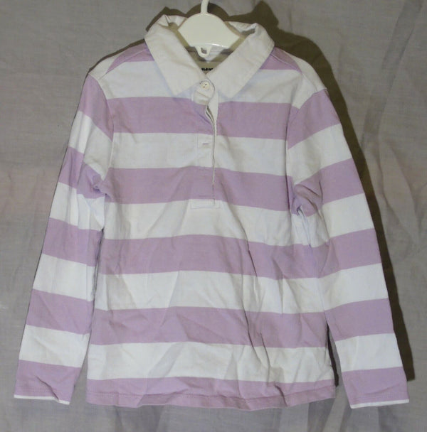 Lilac Stripe Polo Shirt Top Age 5 Years Gap