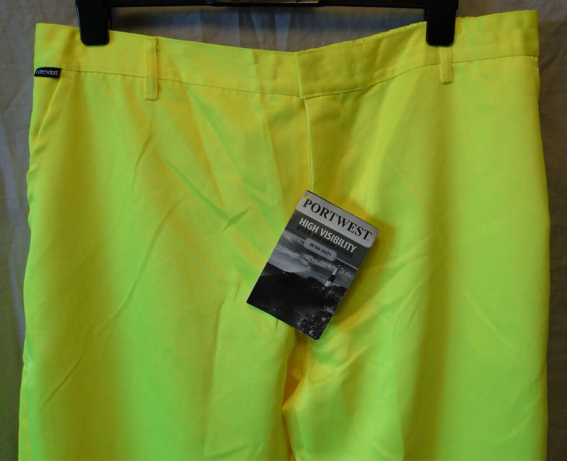 Hi-Vis Yellow Work Trousers Size XXL 2XL 31"L Portwest