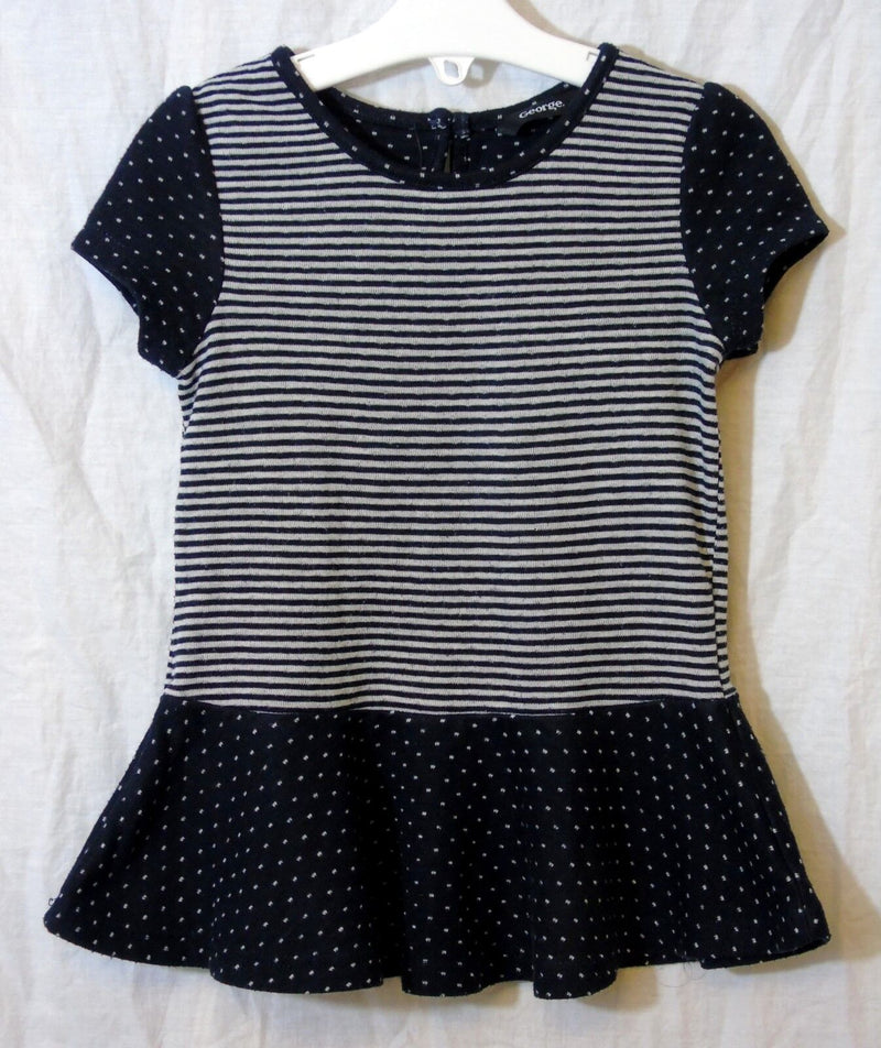 Blue Spot Stripe Flared Dress Age 2-3 Years George