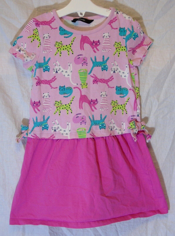 Pink Short Sleeve Jersey Dress Age 3-4 Years George