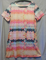 Pink Geometric Floaty Dress Size 12-14 Shein