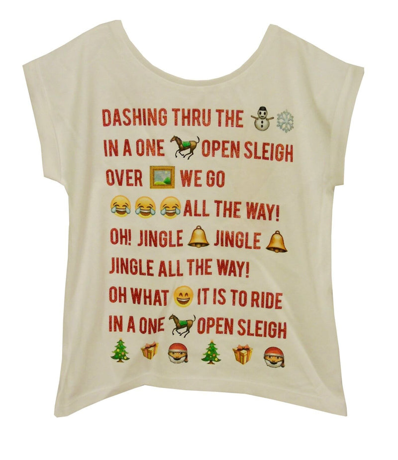 White Sparkly Xmas T-Shirt Age 4 Years TU