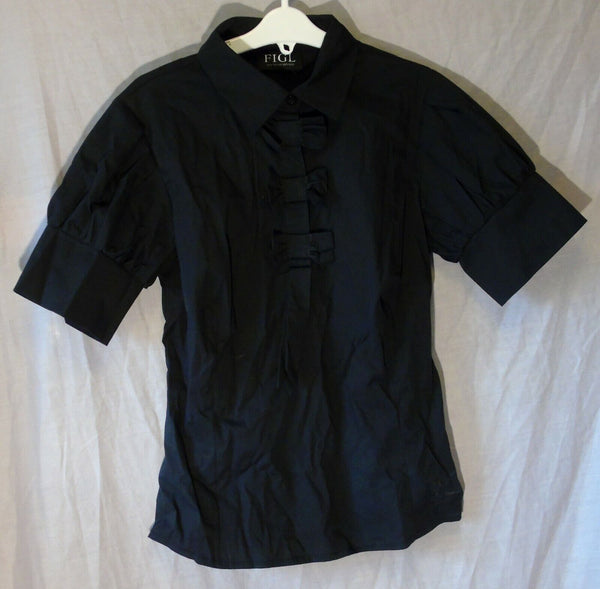 Black Shirt Blouse Top Age 13-14 Years FIGL M