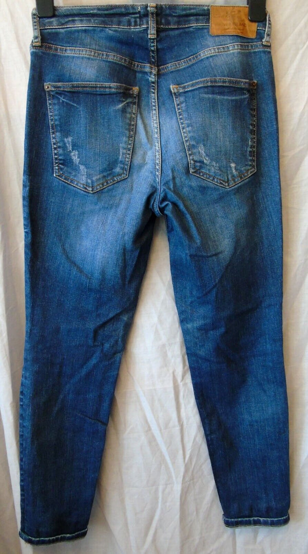 Dark Blue Whiskered Ripped Jeans Age 15-16 Years River Island UK8