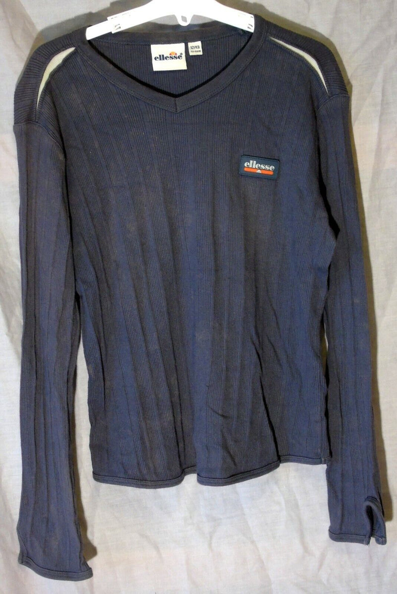 Grey Textured Stripe Long Sleeve Top Age 12-13 Years Ellesse