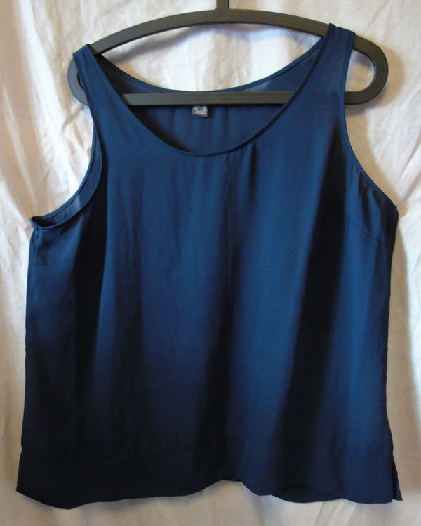 Blue Sleeveless Chiffon Top Size 16 Primark