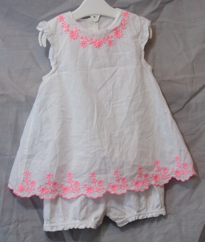 White Embroidered Layered Dress Age 9-12 Months George