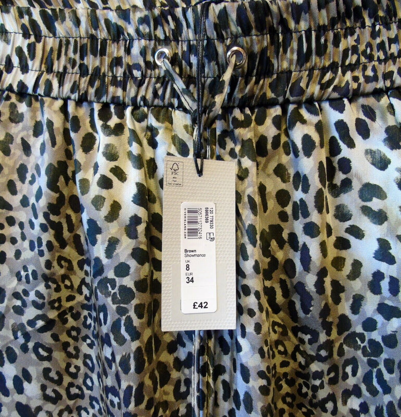 Brown Animal Print Trousers Age 15-16 Years River Island UK8