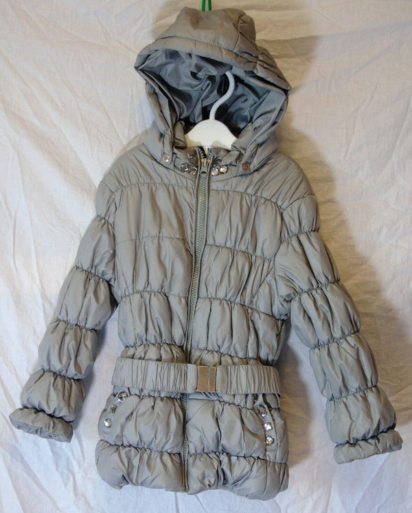 Grey Sparkly Padded Puffa Coat Age 6 Years Kate Mack Biscotti