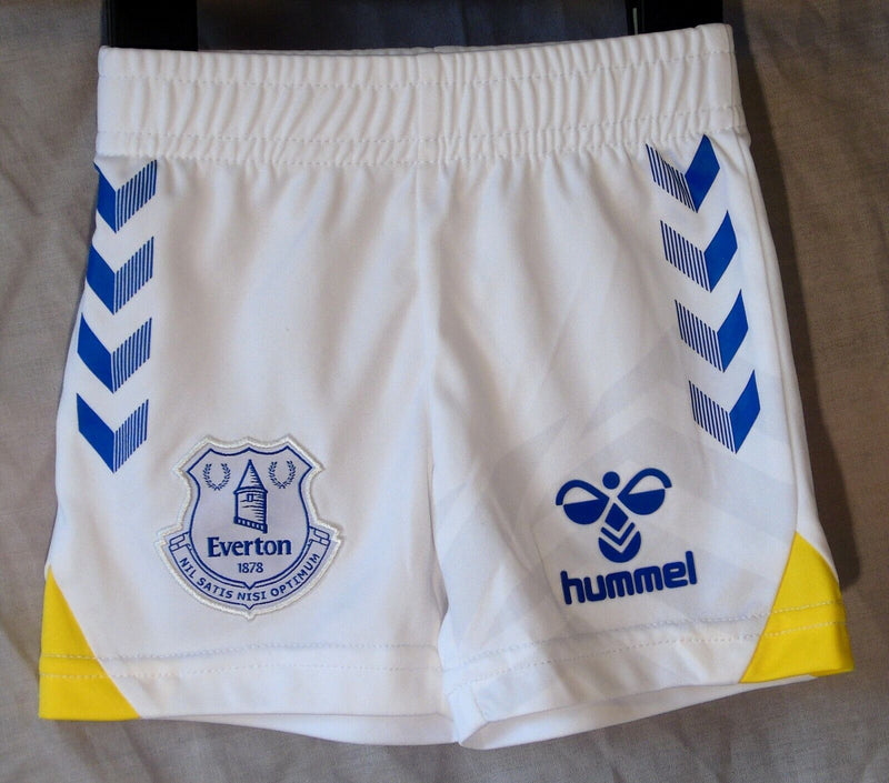 White Everton FC Football Shorts Age 3-6 Months Hummel