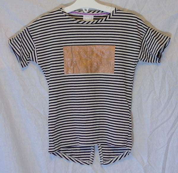 Black Stripe Slogan Modal Blend T-Shirt Age 5-6 Years F&F