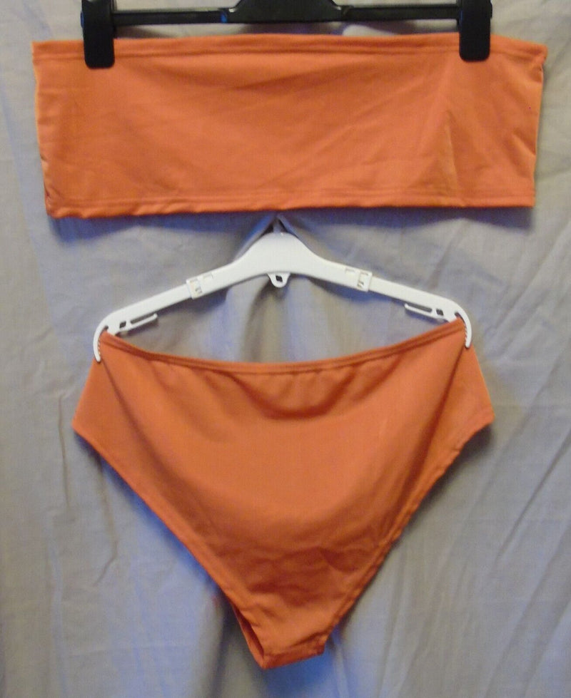 Orange Bandeau Bikini Set Size 12 Shein