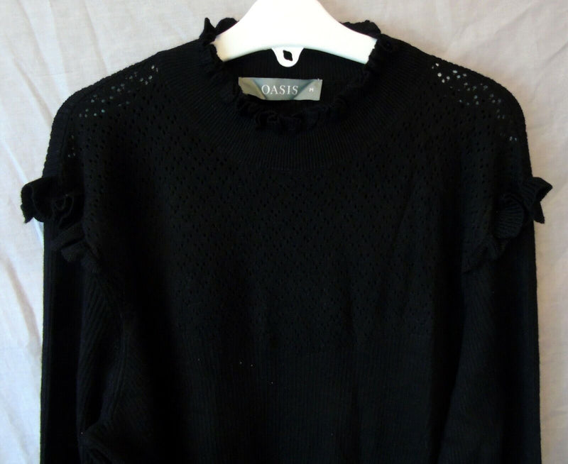 Black Thin Knit Jumper Age 13-14 Years Oasis M