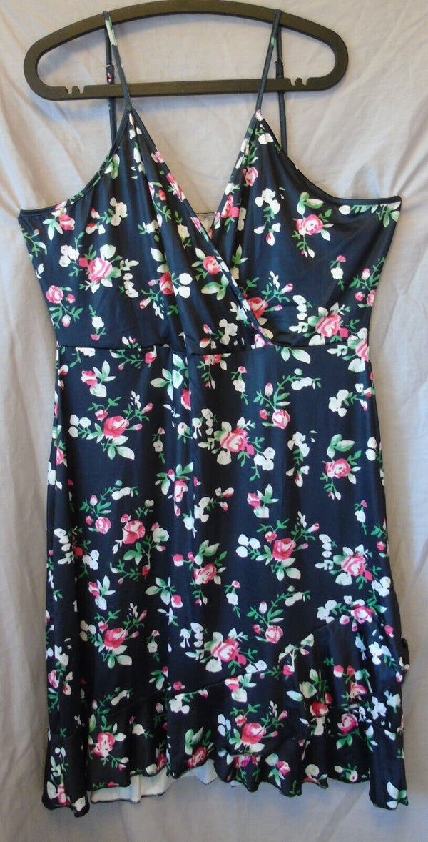 Black Floral Strappy Stretchy Dress Size 20 2XL Shein Curve