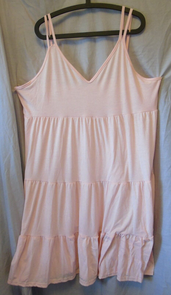 Pale Pink Tiered Strappy Dress Size 24 4XL Shein Curve