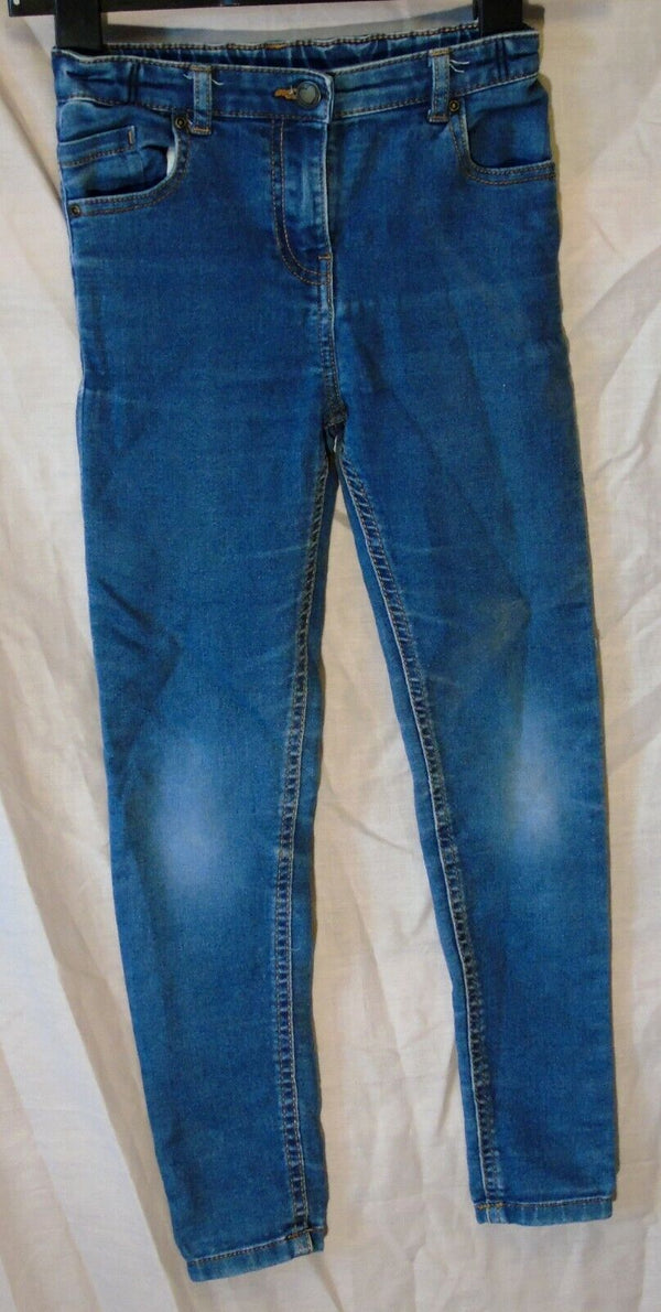 Blue Whiskered Skinny Fit Jeans Age 8 Years TU