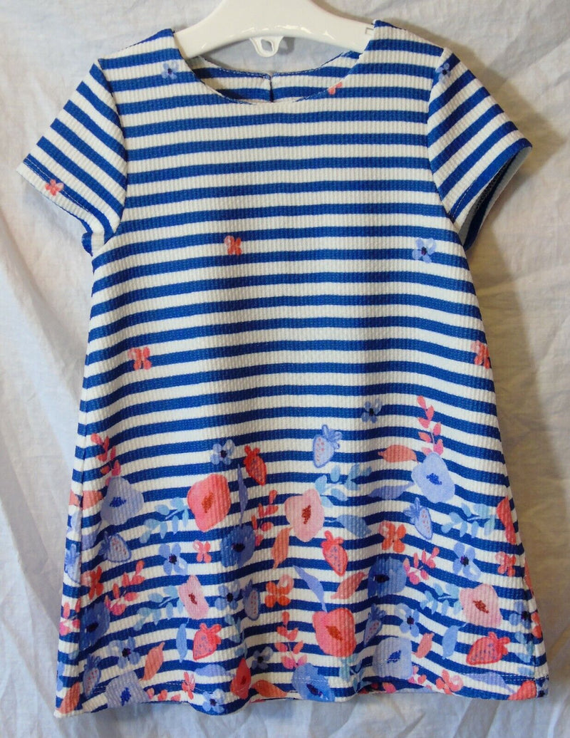 Blue Stripe Floral Dress Age 18-24 Months George