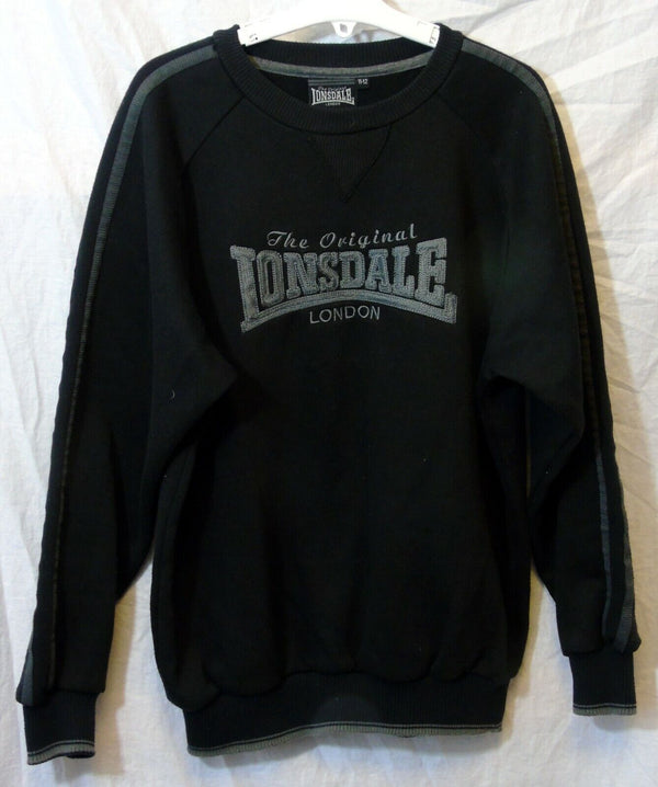 Black Logo Front Sweater Jumper Age 11-12 Years Lonsdale