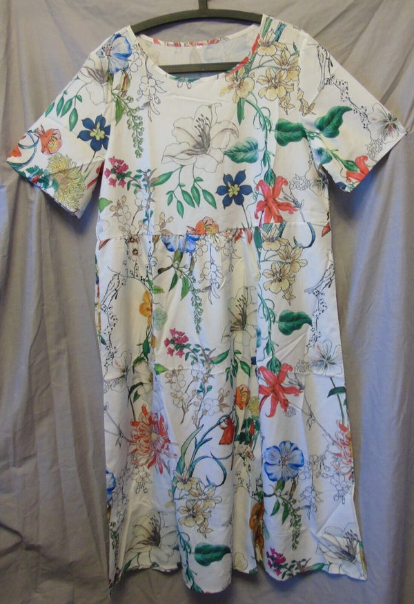 White Floral Maxi Dress Size 16 XL Shein