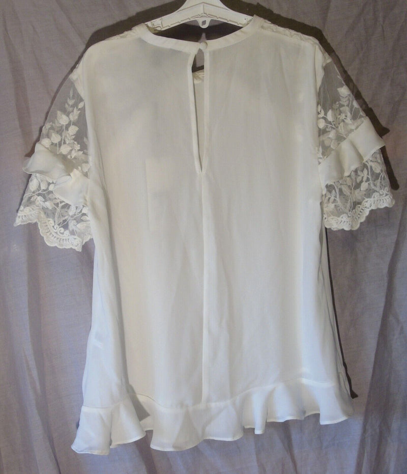 Ivory White Floral Blouse Top Age 13-14 Years UK Lipsy 10